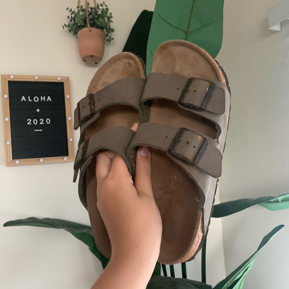 Grey Birkenstock Sandals